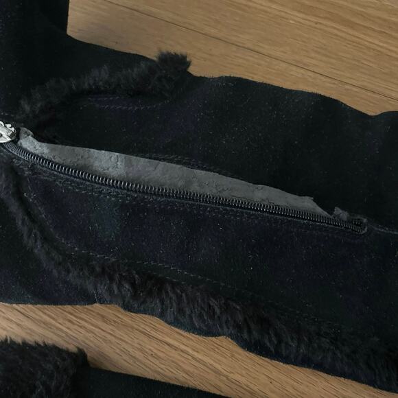 GUESS Faux Fur Suede Mid Calf Winter Boots Women Size 7M GUC - Picture 6 of 9